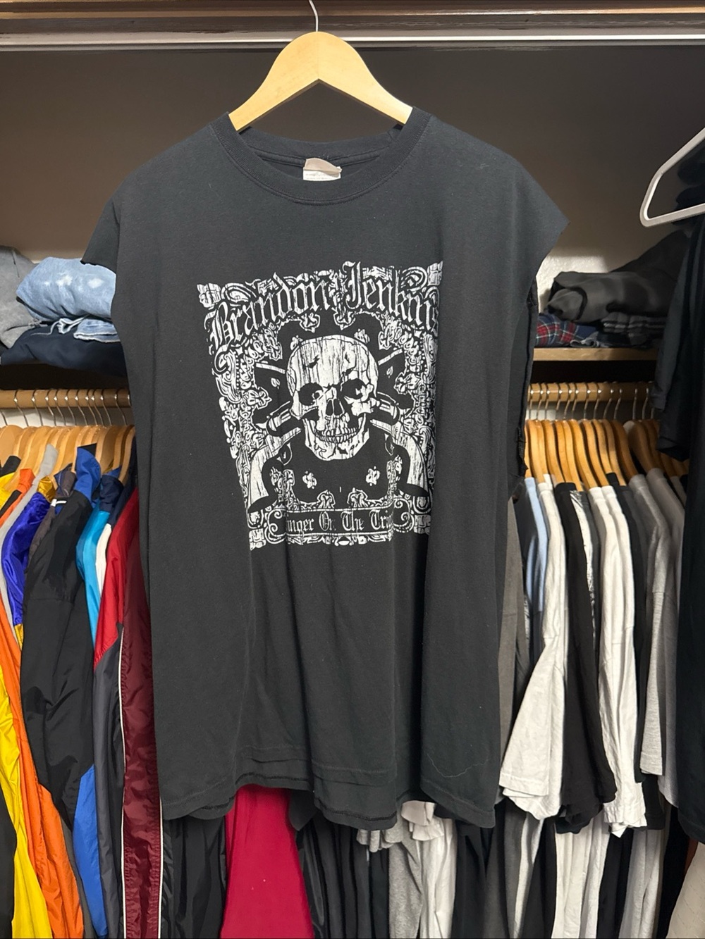 Vintage Brandon Jenkins Finger On The Trigger Sleeveless T-Shirt Size 2XL
